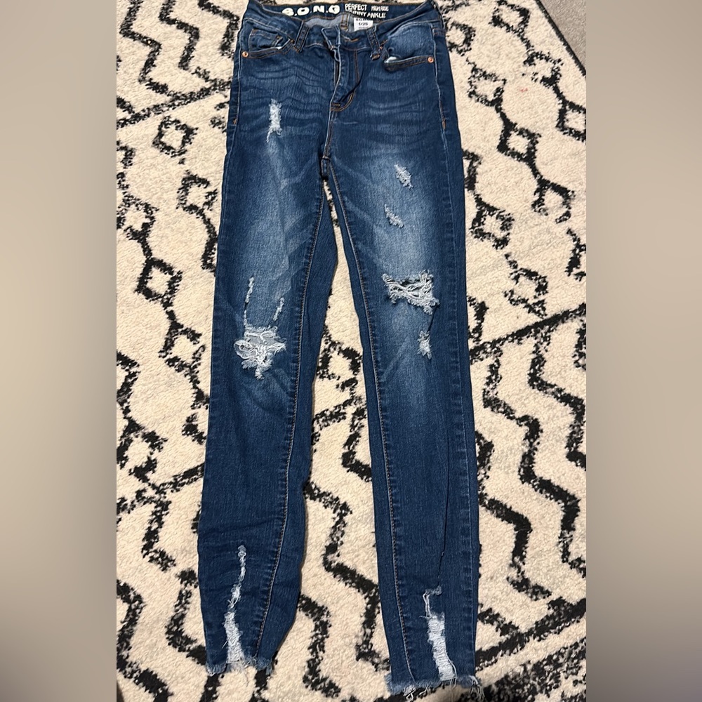 Perfect skinny ankle high rise jean